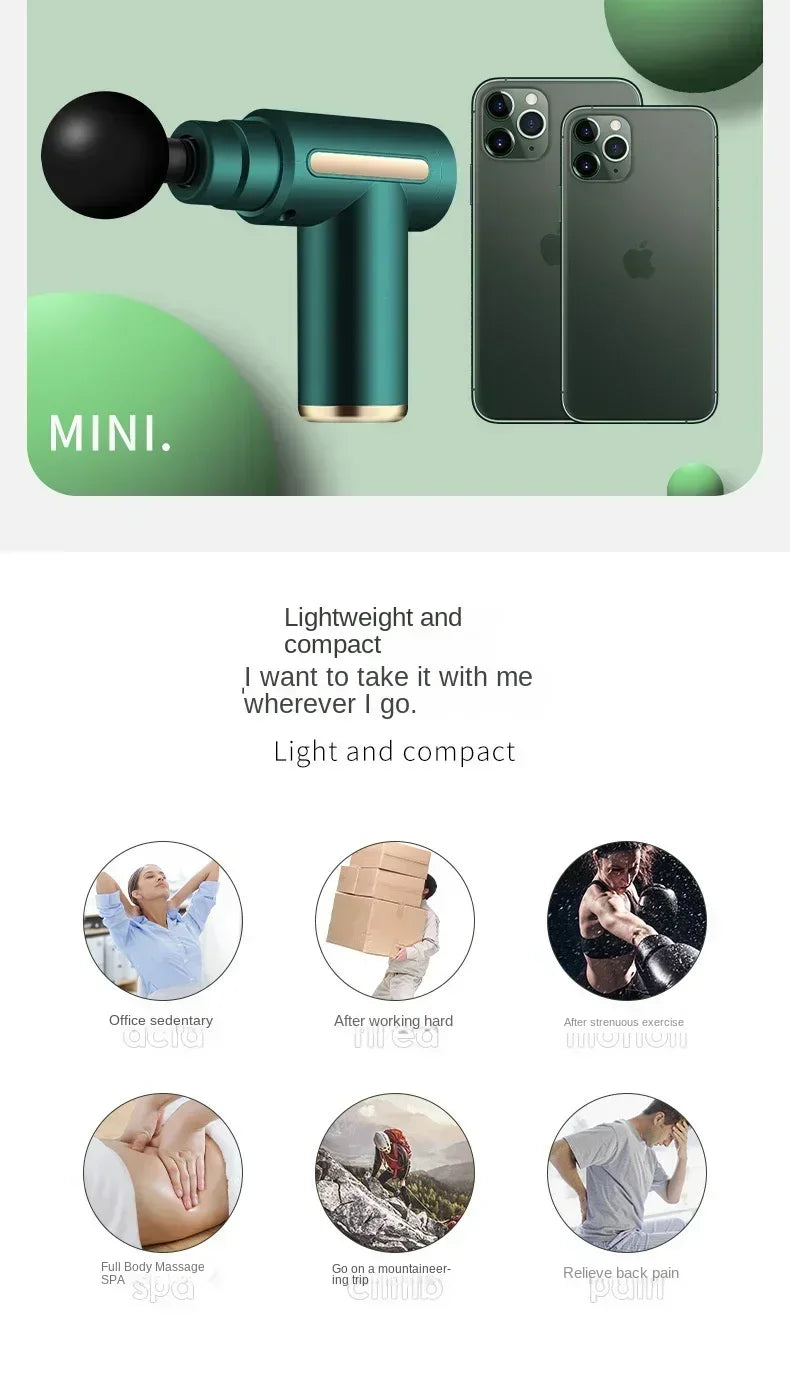 USB Mini Fascia Massage Gun – Portable Muscle Relaxation Vibrating Massager for Neck, Shoulder & Fitness Recovery