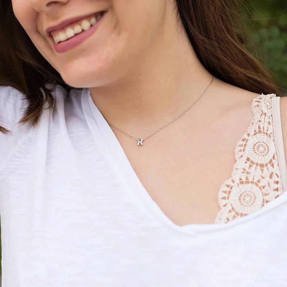 Tiny Initial Letter Necklace – Gold & Silver Women’s Choker Jewelry