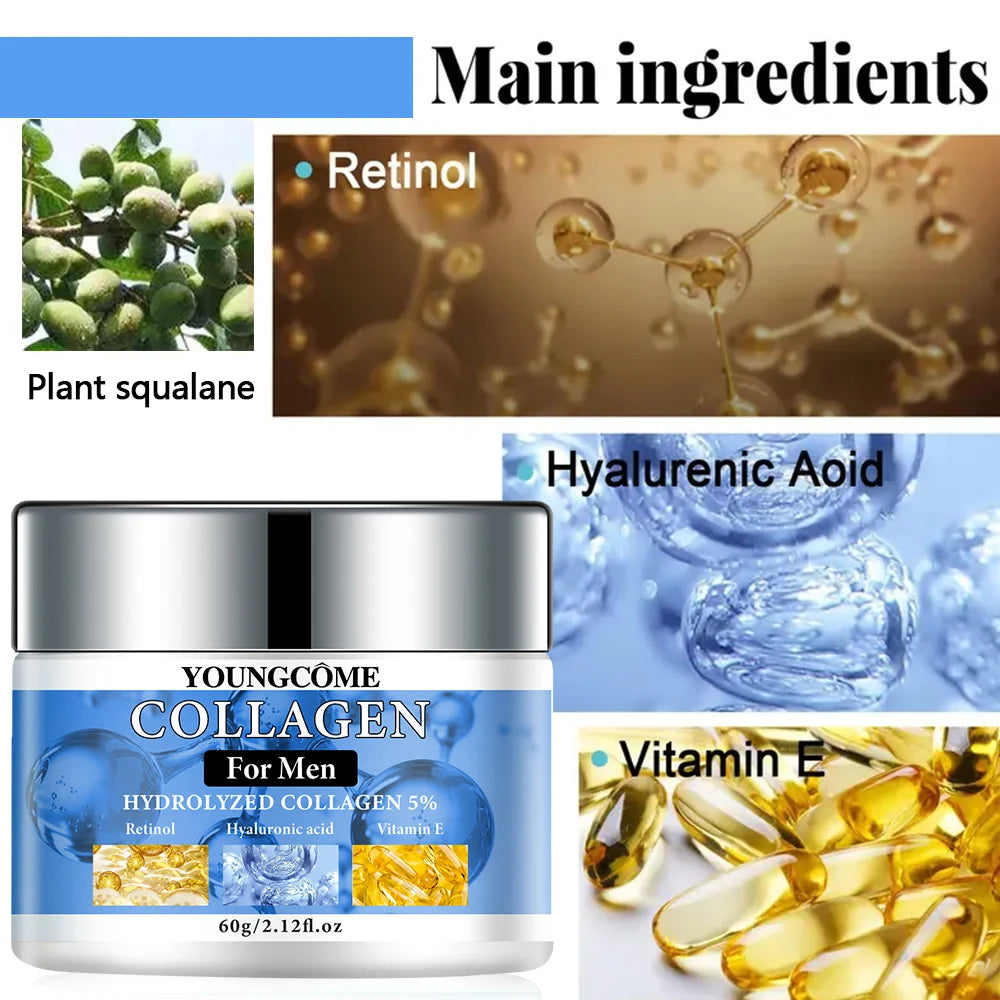 Men’s Retinol Collagen Firming & Moisturizing Cream – Anti-Wrinkle, Anti-Aging, Hydrating & Firming Facial Skincare for Men