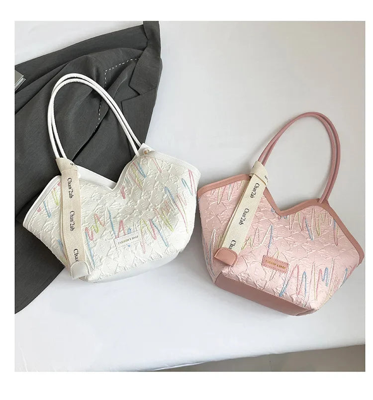 Large Capacity PU Tote – Minimalist Versatile Shoulder Bag for Women