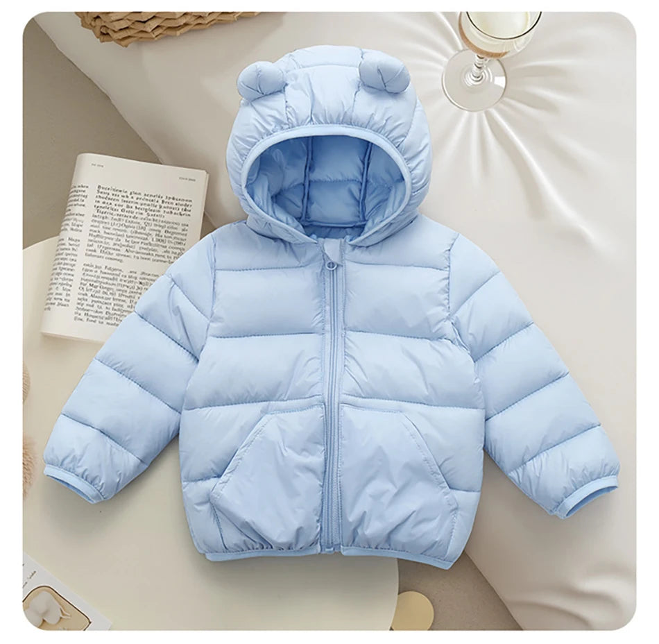2025 Autumn Winter Kids Hooded Jacket – Warm Zipper Coat Parka for Boys & Girls