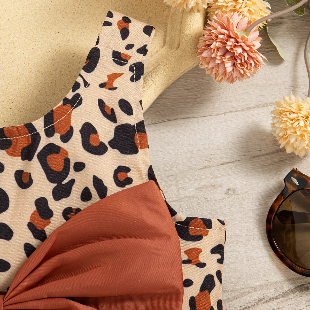Baby Girl Leopard Print Dress – Bow Detail Suspender Party Outfit