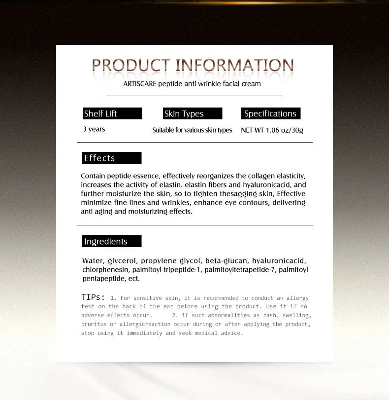 ARTISCARE Snail Repair & Peptide Facial Cream – 2PCS Moisturizing & Nourishing Skin Care Set