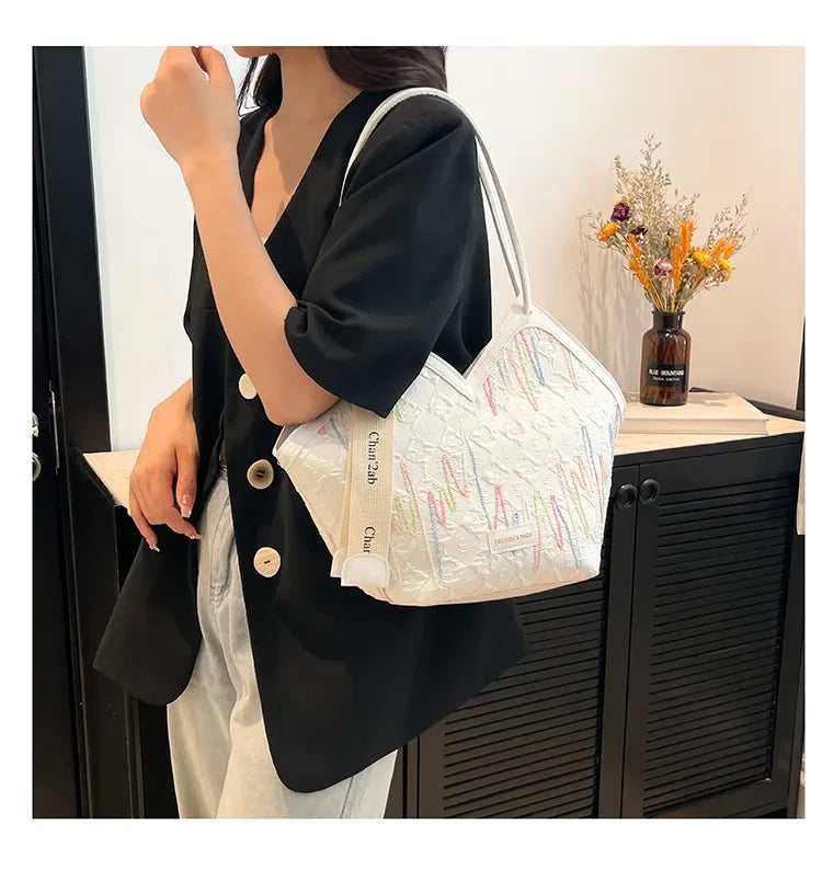 Large Capacity PU Tote – Minimalist Versatile Shoulder Bag for Women