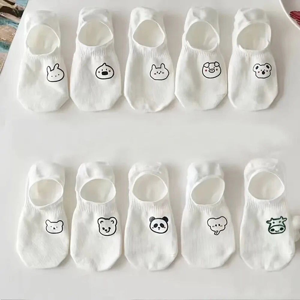 Cartoon Teddy Bear Ankle Socks – 5/10/20 Pairs Breathable & Cute