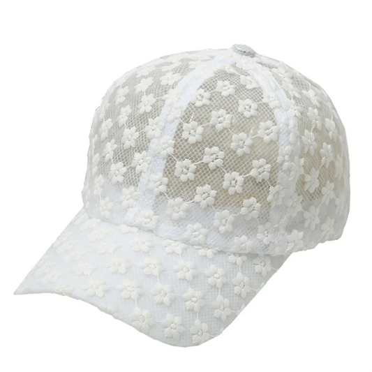Lace Flower Thin Baseball Cap – Women’s Summer Breathable Sun Hat