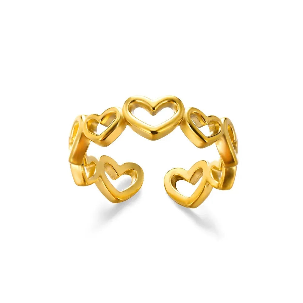Zircon Little Heart Stainless Steel Ring – Minimalist Dainty Valentine’s Gift for Women