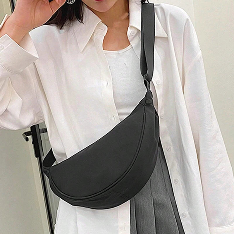 Women’s Dumpling Shoulder Bag – Crossbody Fashion Handbag with Zipper