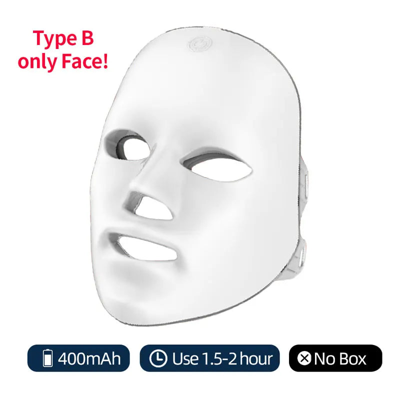 Wireless 7-Color LED Face Beauty Machine – Photon Therapy Facial & Neck Mask for Skin Tightening and Rejuvenation