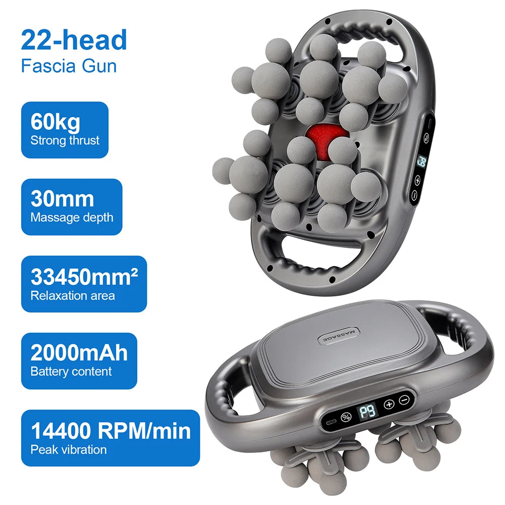 Fascia Gun – 42-Head High-Frequency Vibration Massage Gun | Full Body, Back, Waist, Neck & Shoulder Muscle Massager