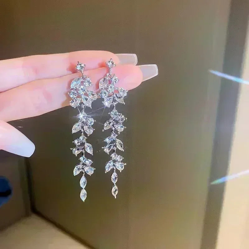 Rectangular Zircon Earrings – Elegant Women’s Wedding Jewelry