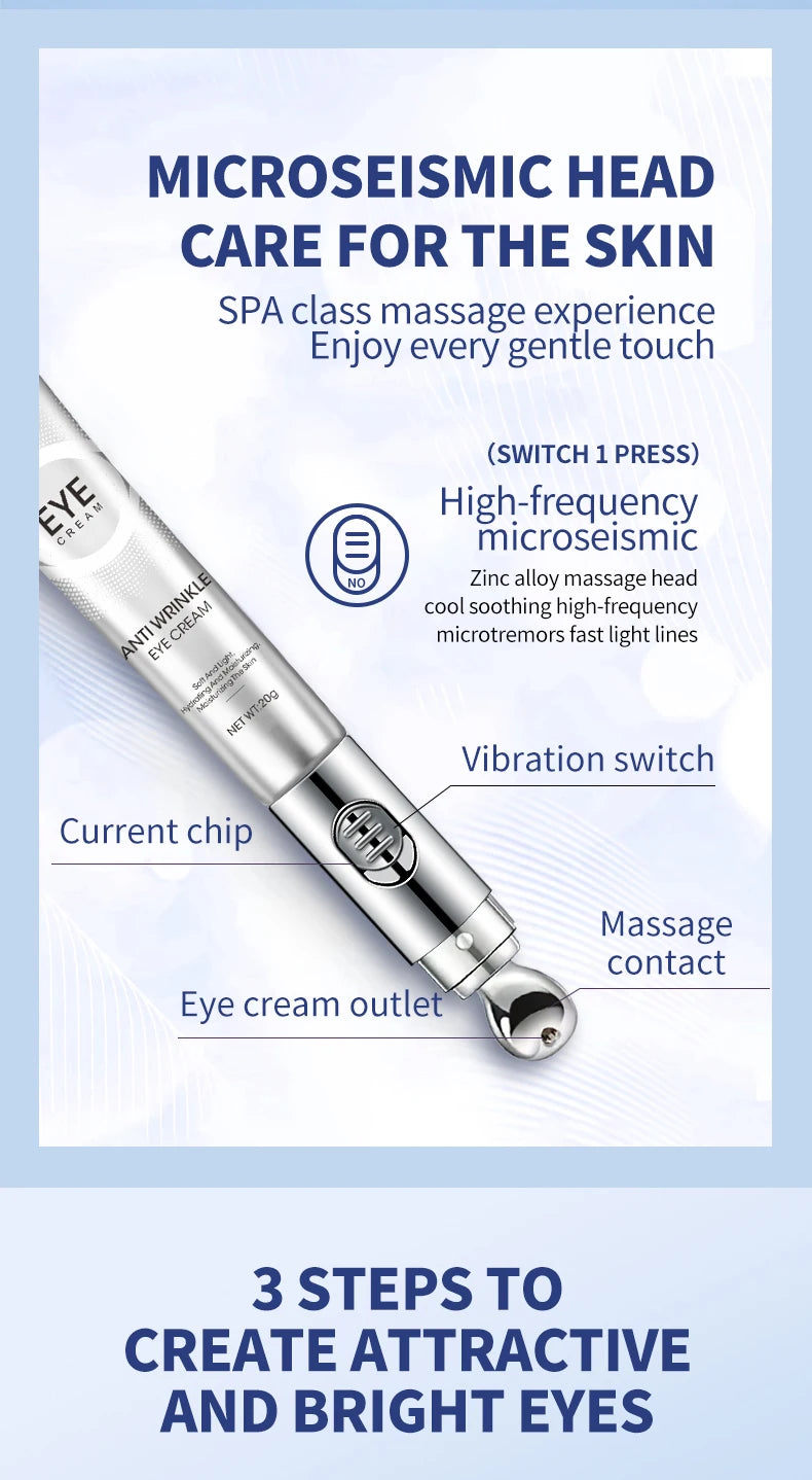 OCHEAL Electric Massage Eye Cream – Hyaluronic Acid Gel for Firming, Fine Line Reduction & Moisturizing Eye Care
