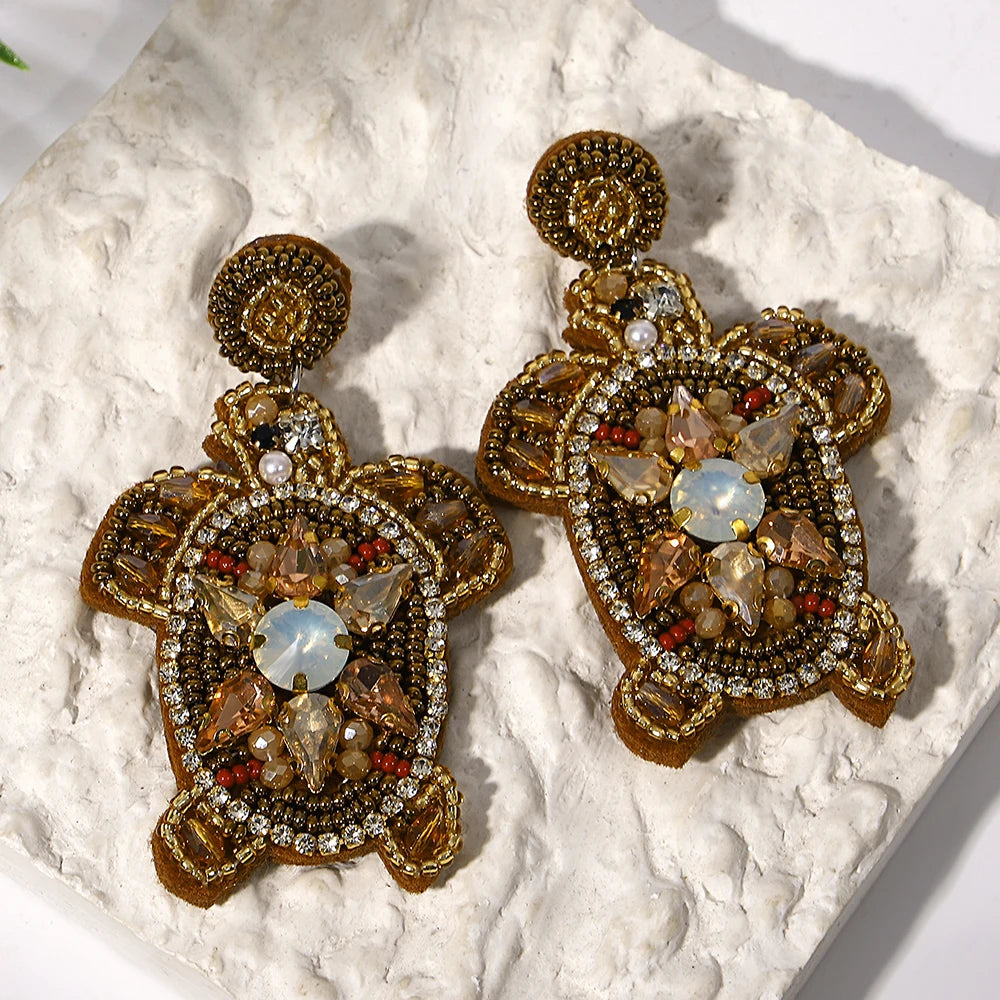 Bohemian Starfish Lobster Conch Earrings – Handmade Summer Beach Jewelry