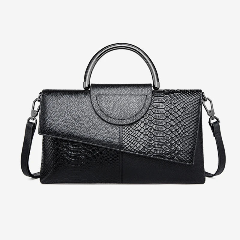 PU Synthetic Leather Crossbody Bag – Casual & Wedding Alligator Pattern Flap Handbag for Women