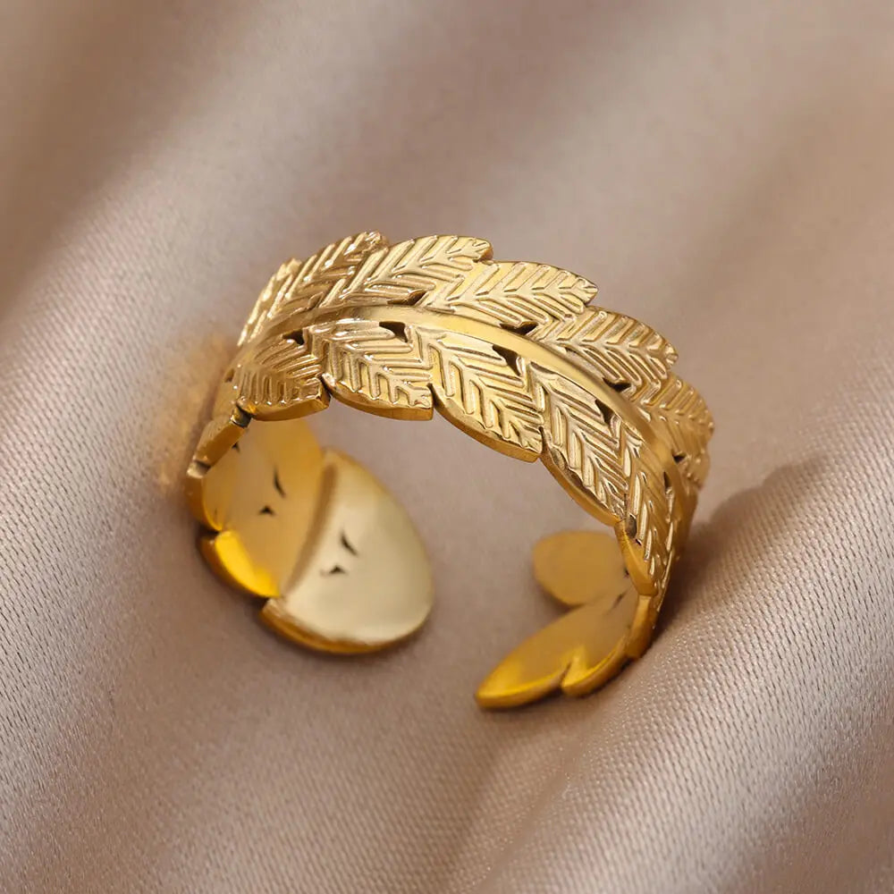 2025 Trendy Gold Stainless Steel Rings for Women – Wedding & Couple Jewelry