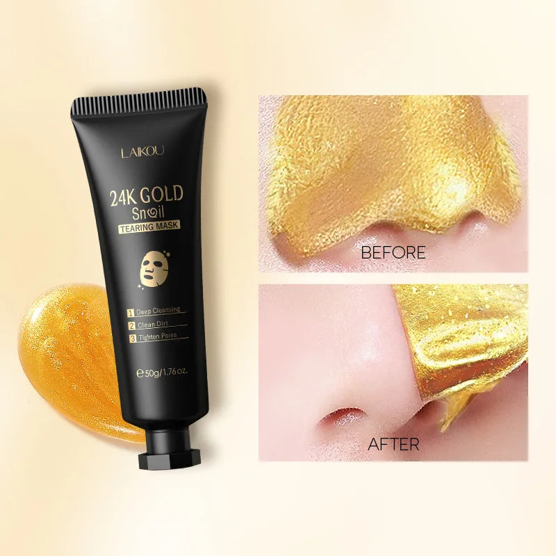 LAIKOU 24K Gold Sakura Peel-Off Mask – Anti-Wrinkle & Blackhead Removal