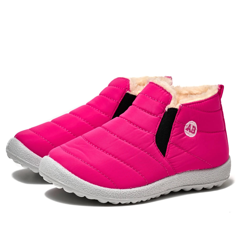 Children Winter Plush Snow Boots Waterproof Non-Slip