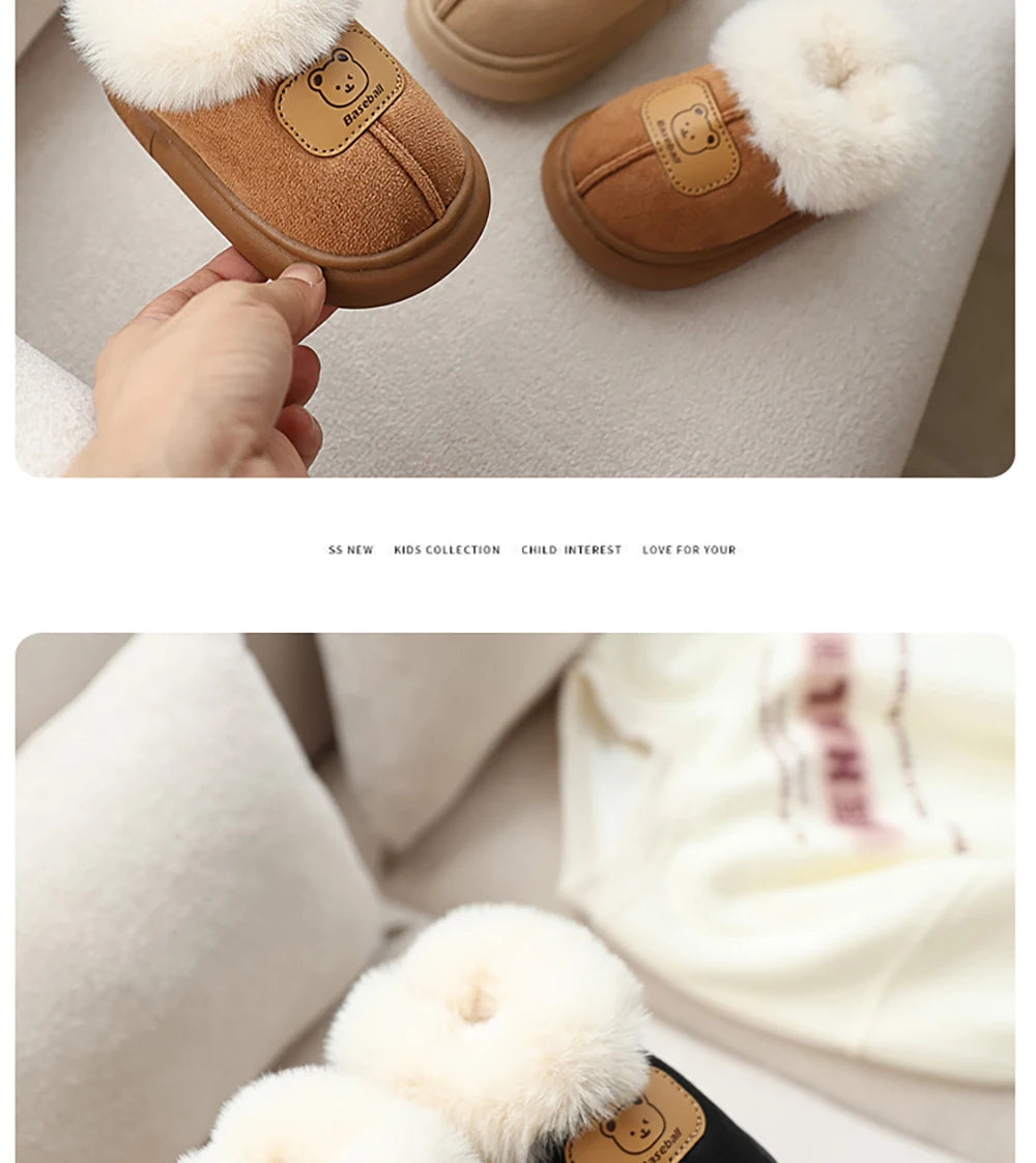 Cute Cartoon Winter Boots for Kids – Boys Girls Plush Warm Snow Boots Toddler Children's Shoes