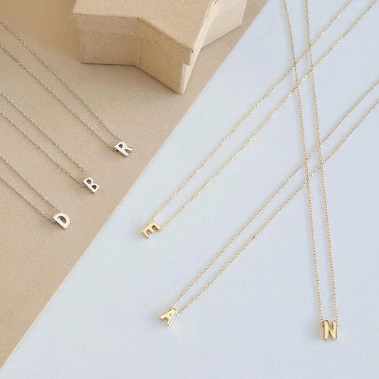 Tiny Initial Letter Necklace – Gold & Silver Women’s Choker Jewelry