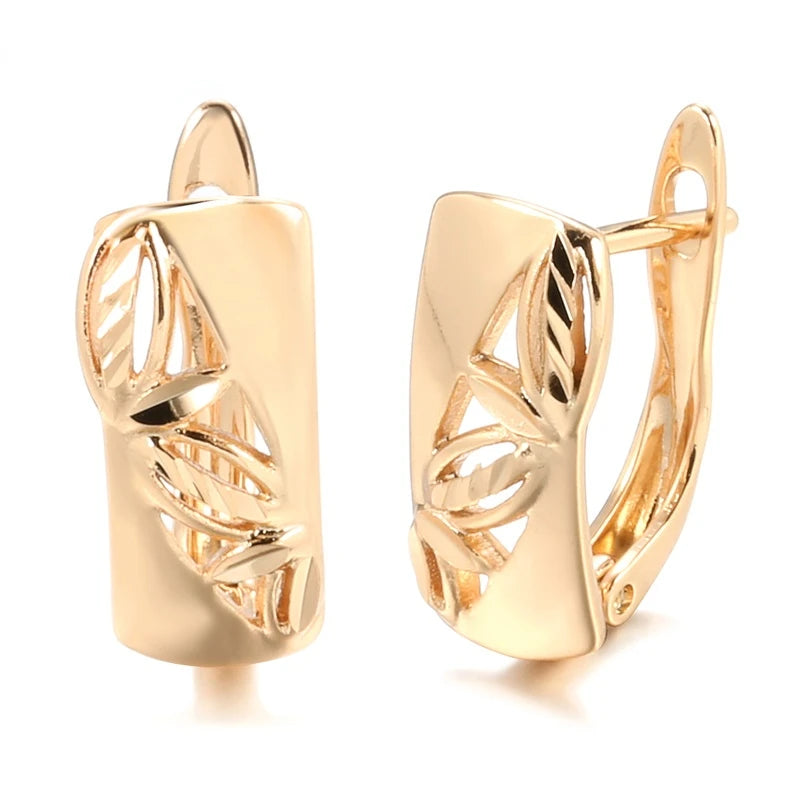 585 Rose Gold Square Dangle Earrings – Glossy Women’s Fine Jewelry