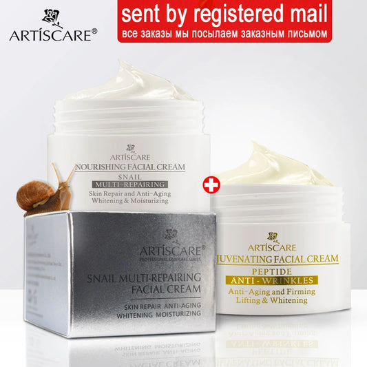 ARTISCARE Snail Repair & Peptide Facial Cream – 2PCS Moisturizing & Nourishing Skin Care Set