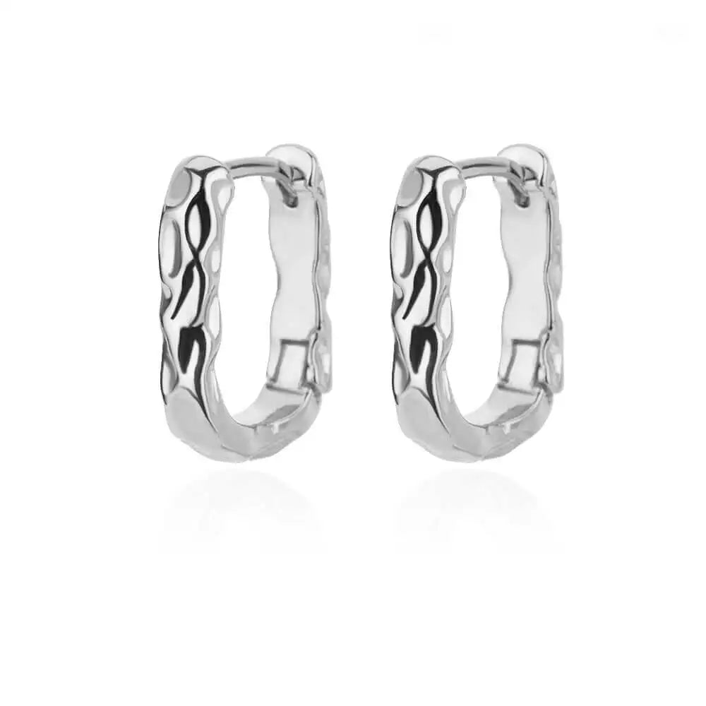 Gold Heart Zircon Hoop Earrings – Waterproof Stainless Steel Jewelry