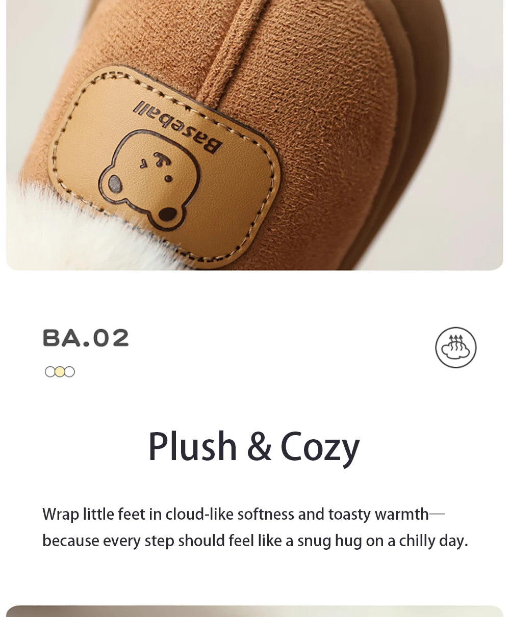 Cute Cartoon Winter Boots for Kids – Boys Girls Plush Warm Snow Boots Toddler Children's Shoes