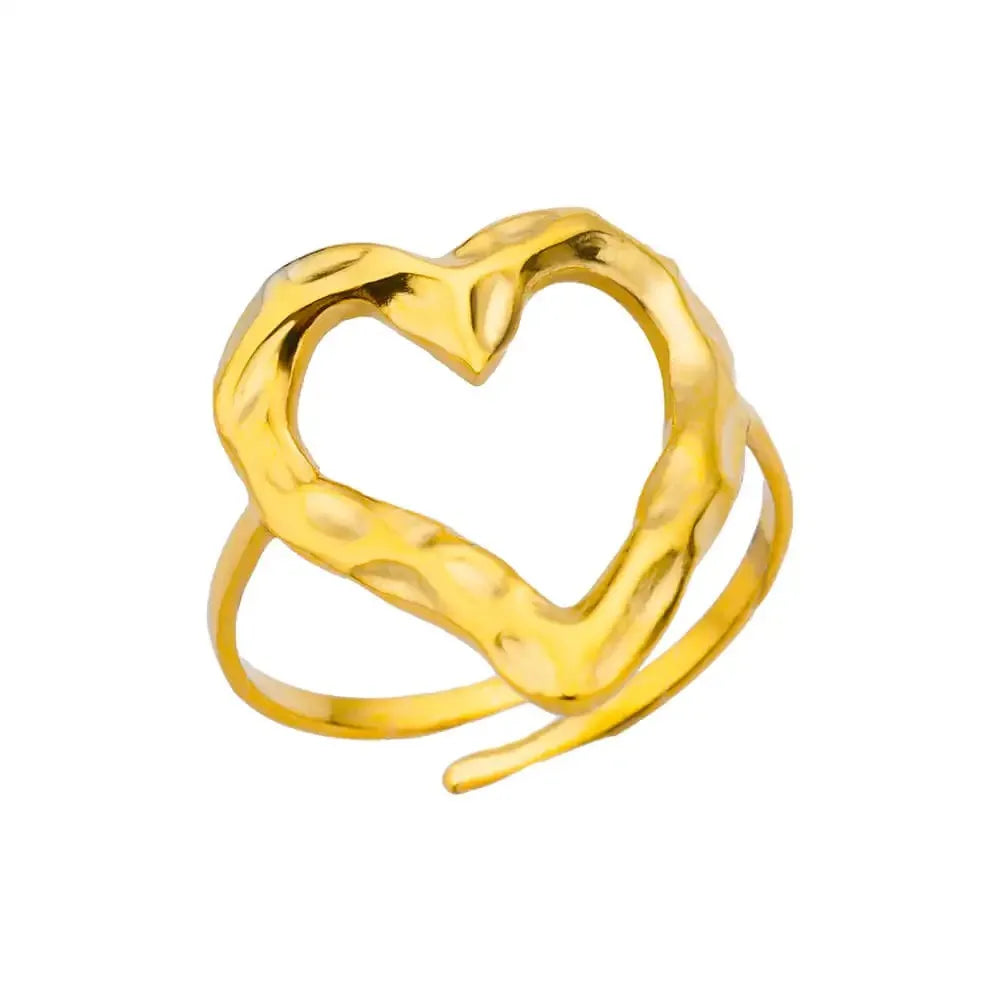 Zircon Little Heart Stainless Steel Ring – Minimalist Dainty Valentine’s Gift for Women
