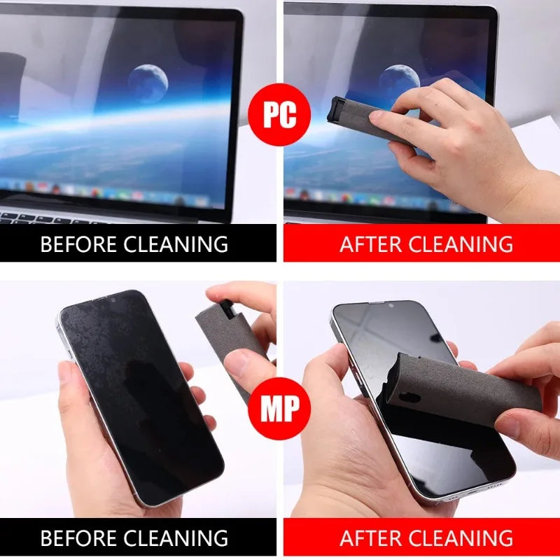 Microfiber Screen Cleaner Spray Bottle – Portable Press-Type Tool for Phone, Tablet & Laptop Screens (Empty, No Liquid)