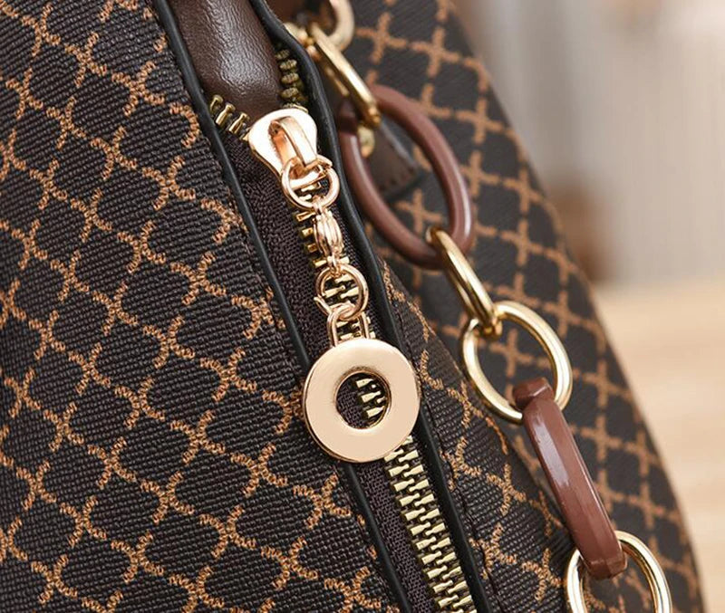 Luxury Check Print Bucket Bag – Large Capacity Shoulder & Crossbody Handbag for Women