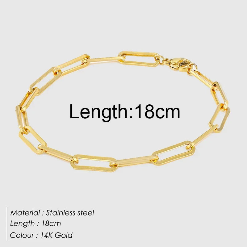 Gold Stainless Steel Twist Cuban Chain Bracelet – Women’s Jewelry Gift