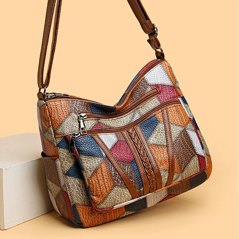 Vintage Multi-Pocket Crossbody Bag – Elegant All-Match Shoulder Handbag for Women