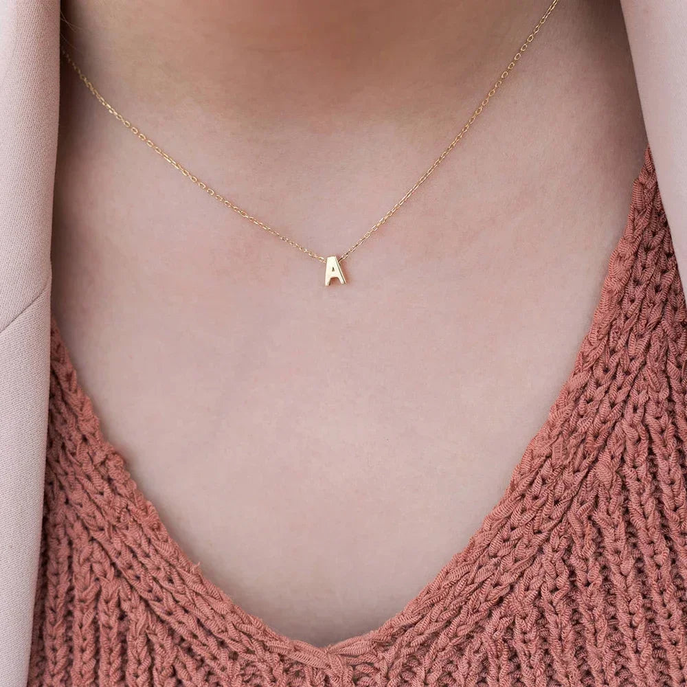 Tiny Initial Letter Necklace – Gold & Silver Women’s Choker Jewelry