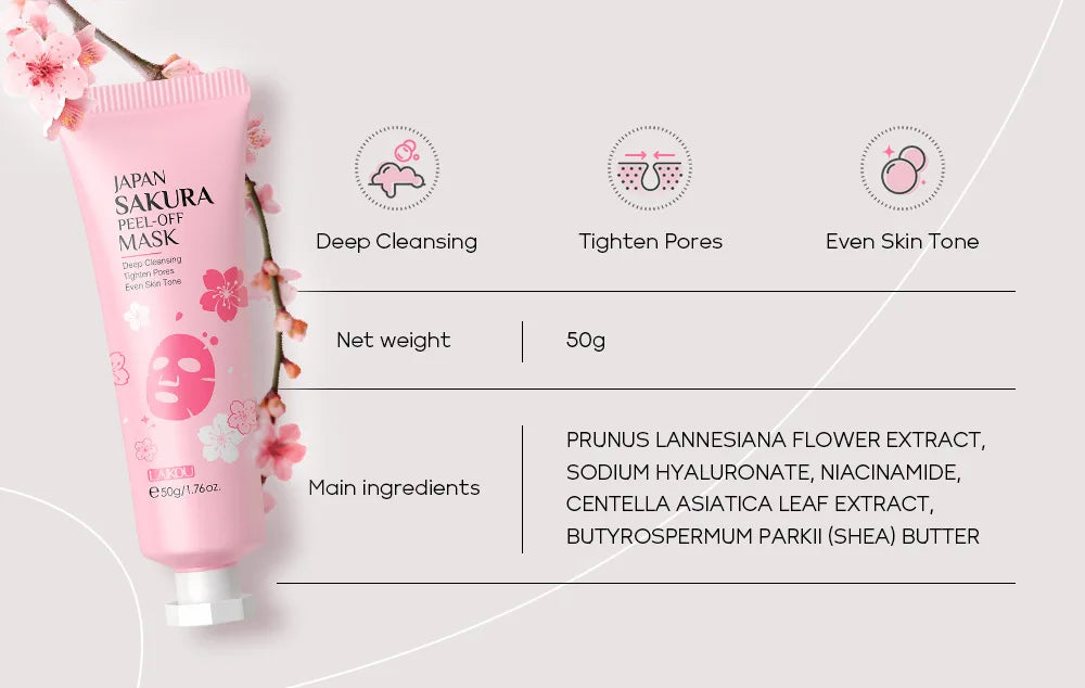 LAIKOU 24K Gold Sakura Peel-Off Mask – Anti-Wrinkle & Blackhead Removal
