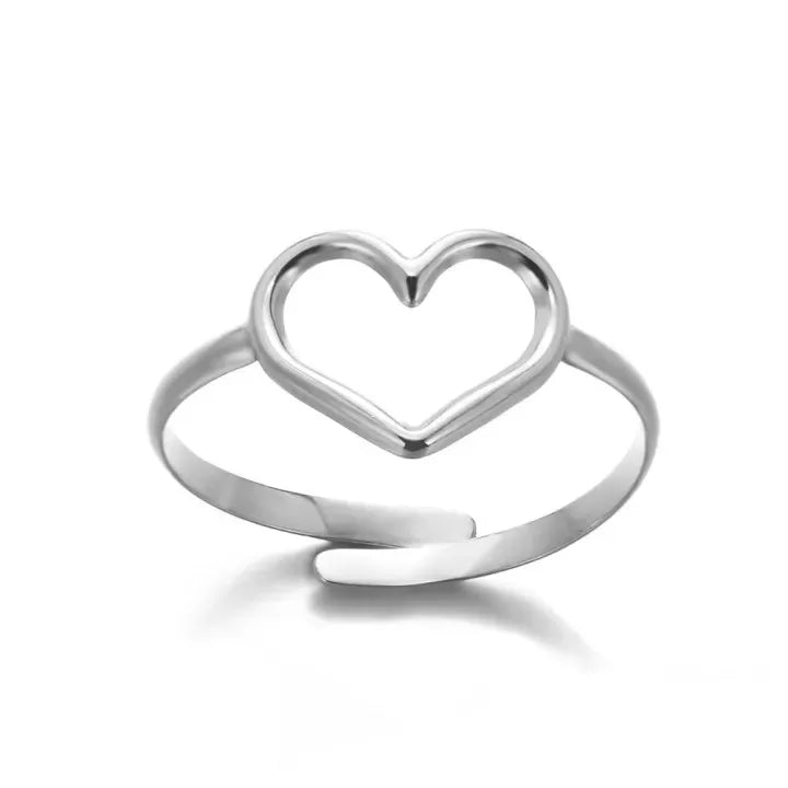 Zircon Little Heart Stainless Steel Ring – Minimalist Dainty Valentine’s Gift for Women