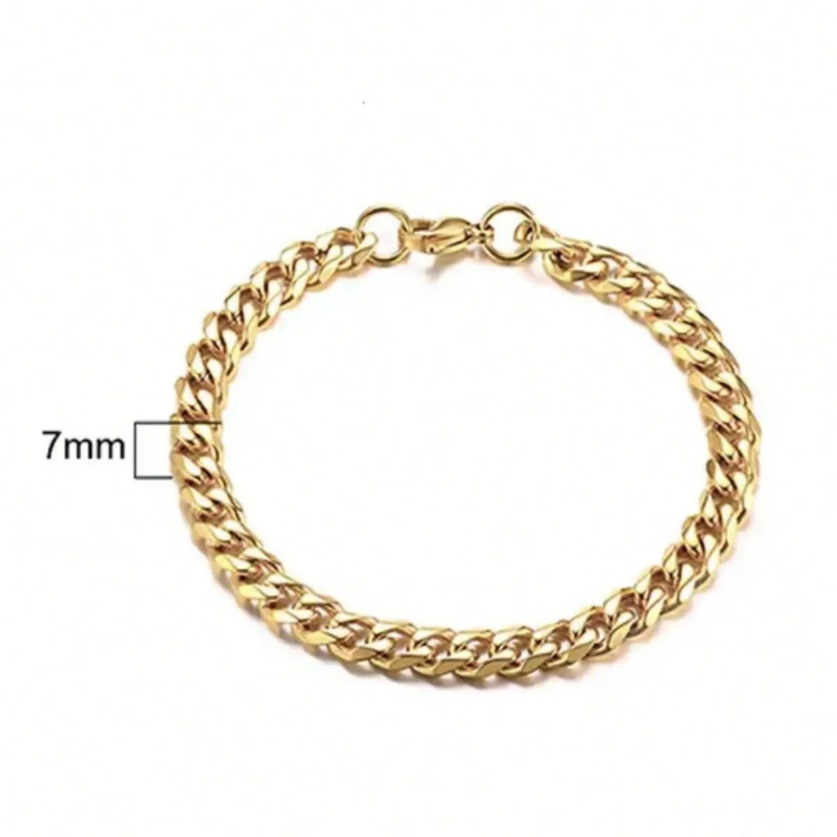 18K Gold-Plated Stainless Steel Chain Bracelet – Unisex Waterproof Jewelry Gift