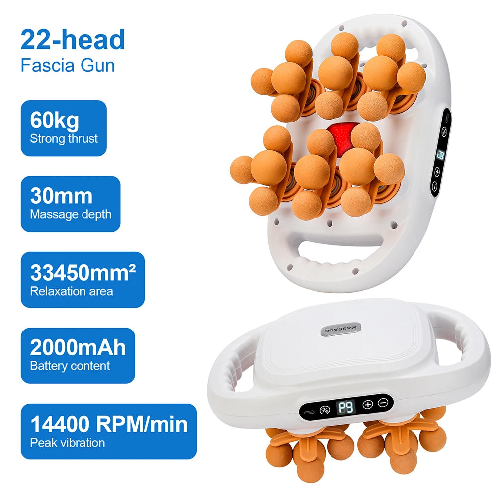 Fascia Gun – 42-Head High-Frequency Vibration Massage Gun | Full Body, Back, Waist, Neck & Shoulder Muscle Massager