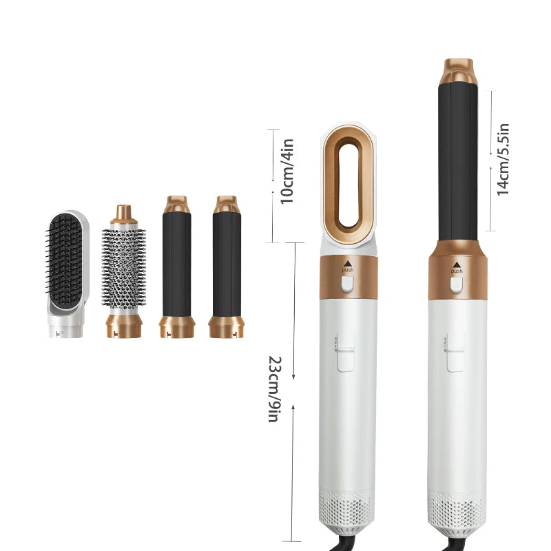5-in-1 Professional Hair Dryer & Styling Tool – Blow Dryer, Straightener, Curler & Hot Comb
