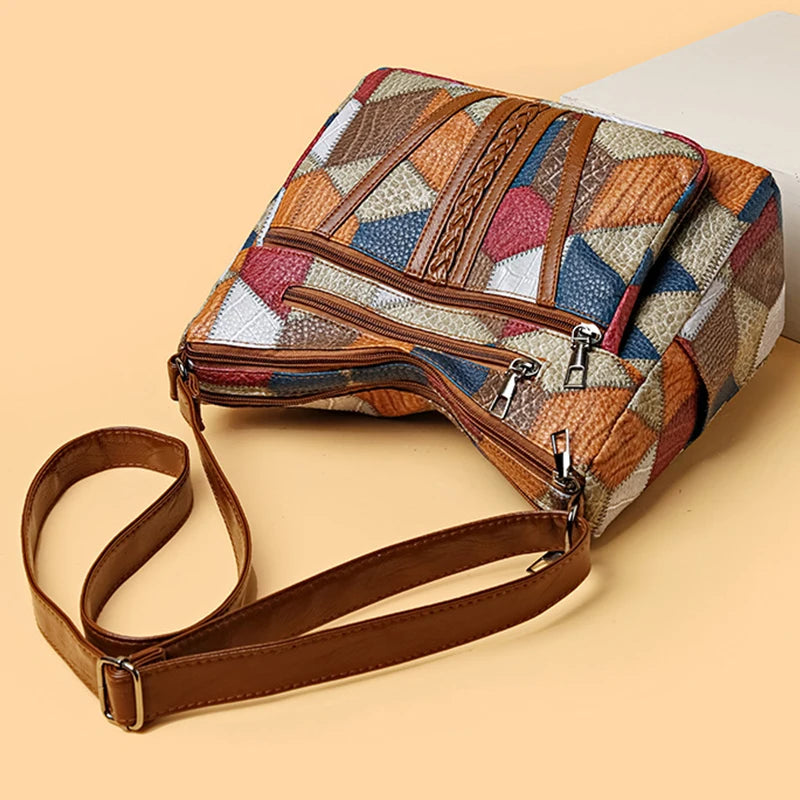 Vintage Multi-Pocket Crossbody Bag – Elegant All-Match Shoulder Handbag for Women