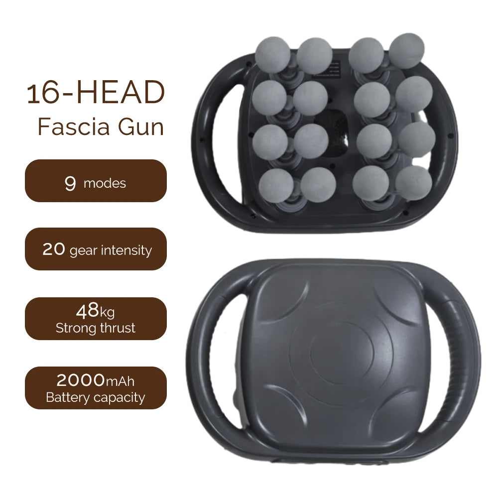 Fascia Gun – 42-Head High-Frequency Vibration Massage Gun | Full Body, Back, Waist, Neck & Shoulder Muscle Massager