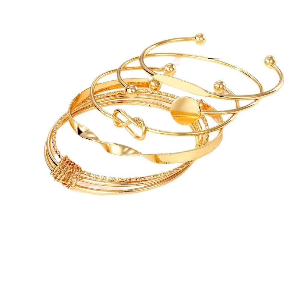 Punk Multilayer Twist Bracelets – Sparkling Adjustable Bangles for Women