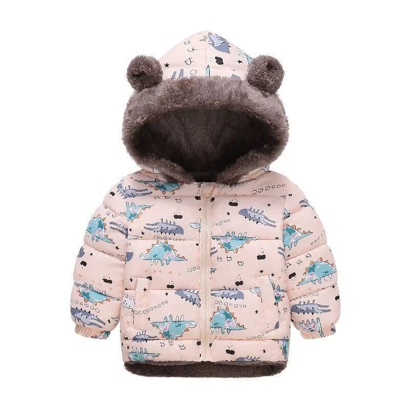 inter Baby Jacket – Cute Cartoon Hooded Warm Coat 2–6Y Kids Outerwear