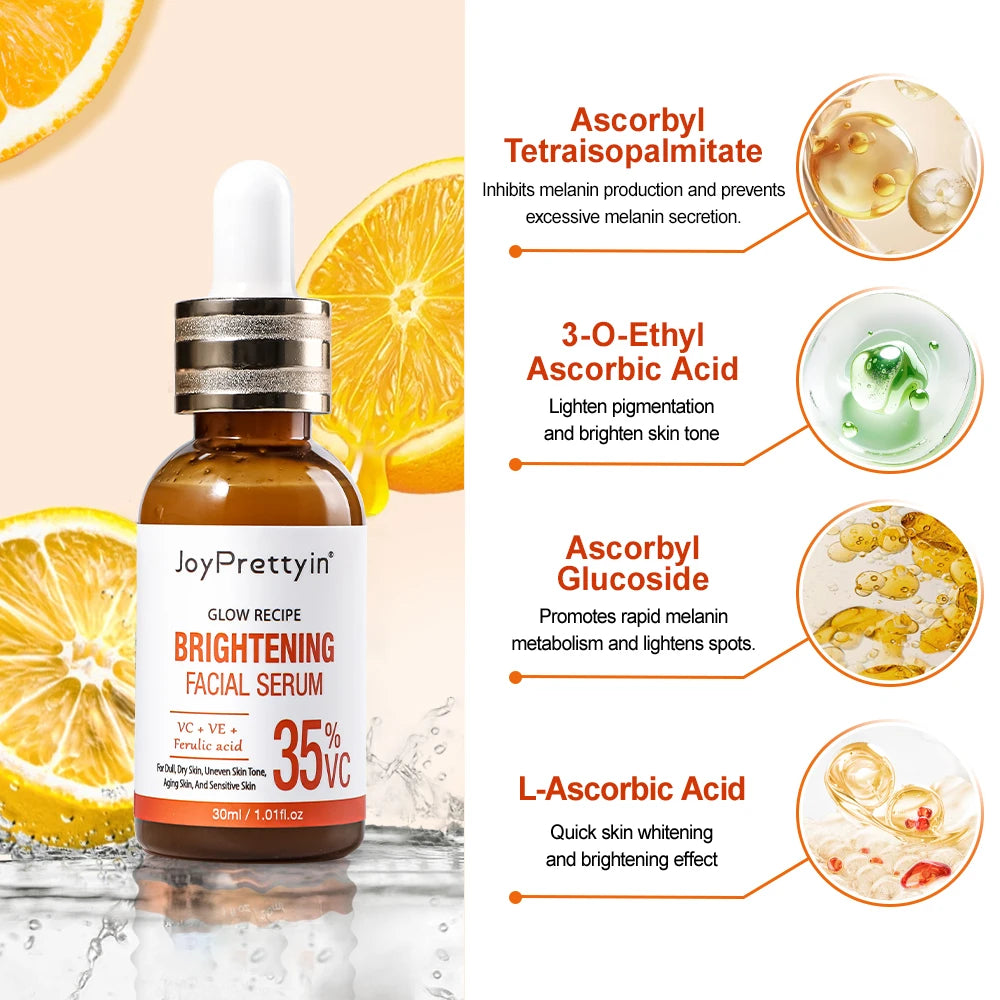 Vitamin C Whitening & Hyaluronic Acid Facial Serum – Moisturizing, Anti-Aging, Brightening & Firming Skin Care Essence