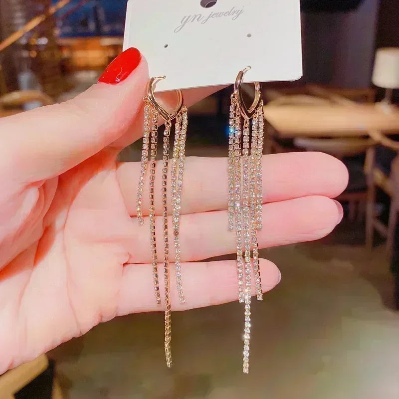 Rectangular Zircon Earrings – Elegant Women’s Wedding Jewelry
