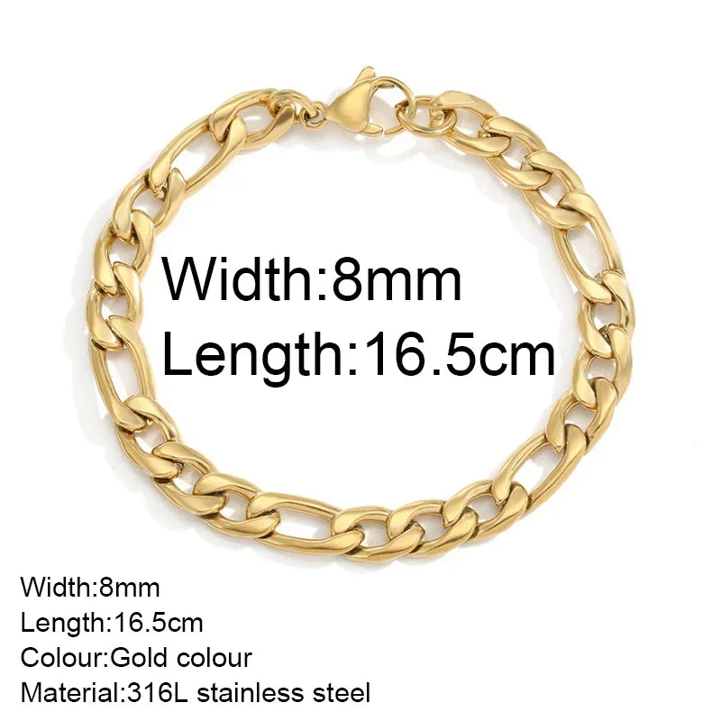 Gold Stainless Steel Twist Cuban Chain Bracelet – Women’s Jewelry Gift