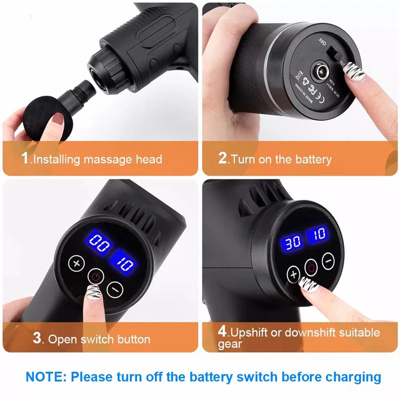 ChatGPT said:  Electric Fascia Massage Gun – Percussion Pistol for Deep Tissue Muscle Relaxation, Pain Relief & Fitness Recovery (Neck, Back & Body)