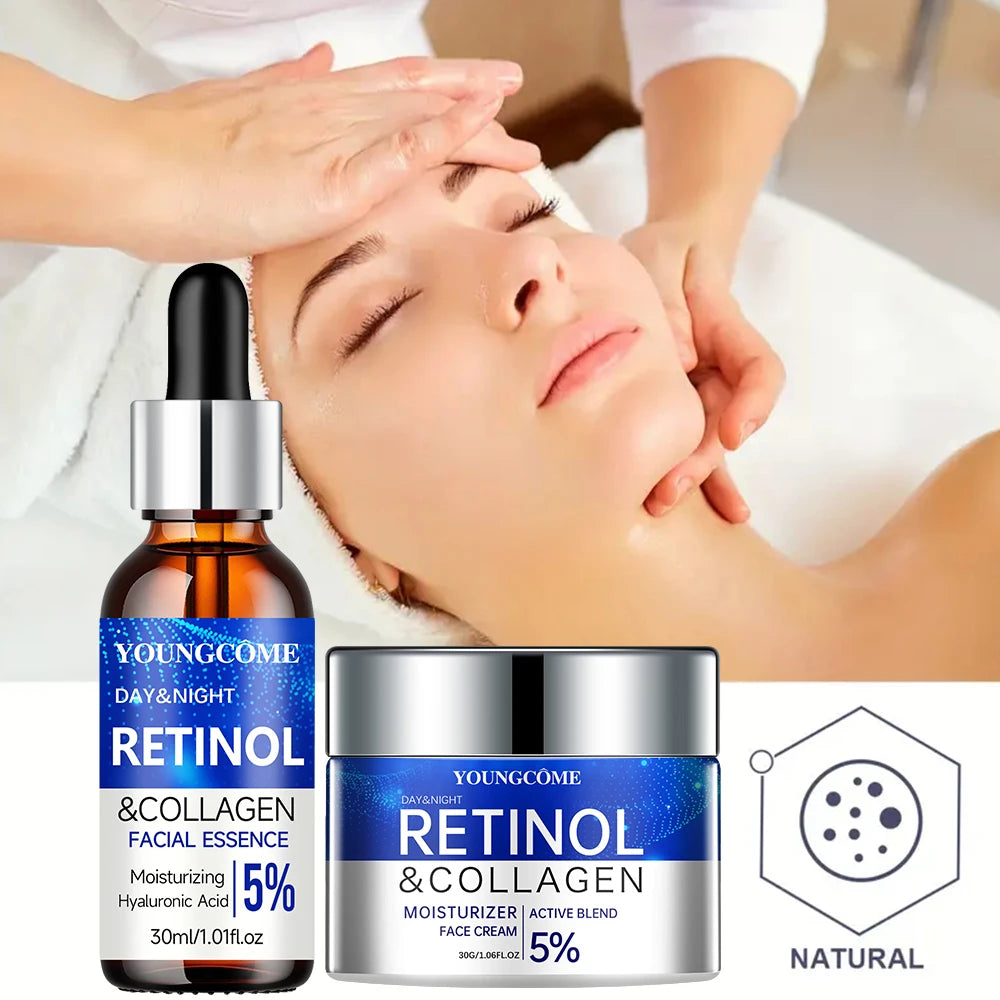 Retinol Cream & Serum Set – Anti-Wrinkle Skin Repair & Firming