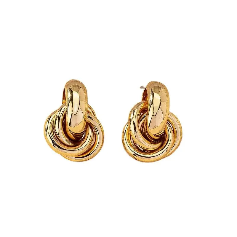 Gold & Silver Knot Hoop Earrings – Trendy Daily Wear Women’s Jewelry