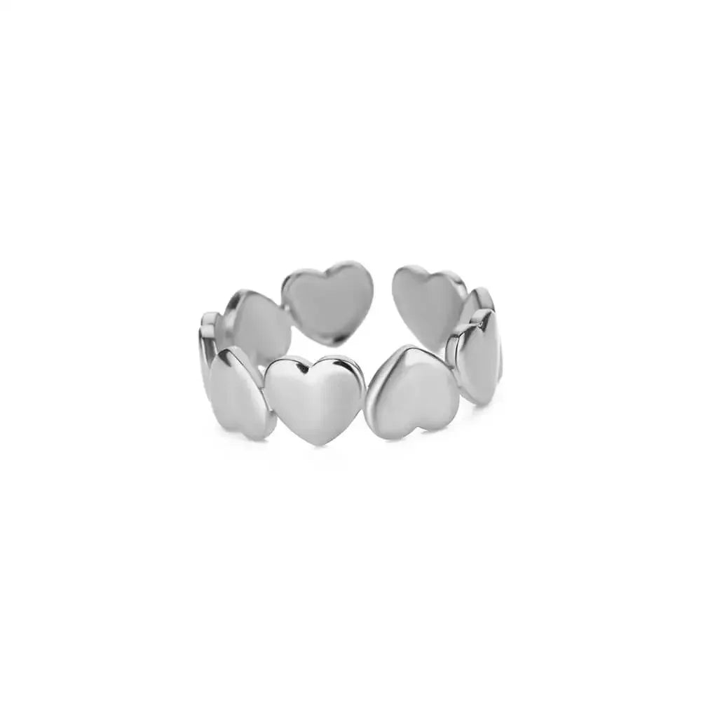 Zircon Little Heart Stainless Steel Ring – Minimalist Dainty Valentine’s Gift for Women