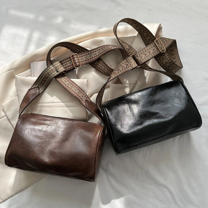 Vintage PU Leather Boston Handbag – Small Designer Crossbody & Travel Shoulder Bag for Women